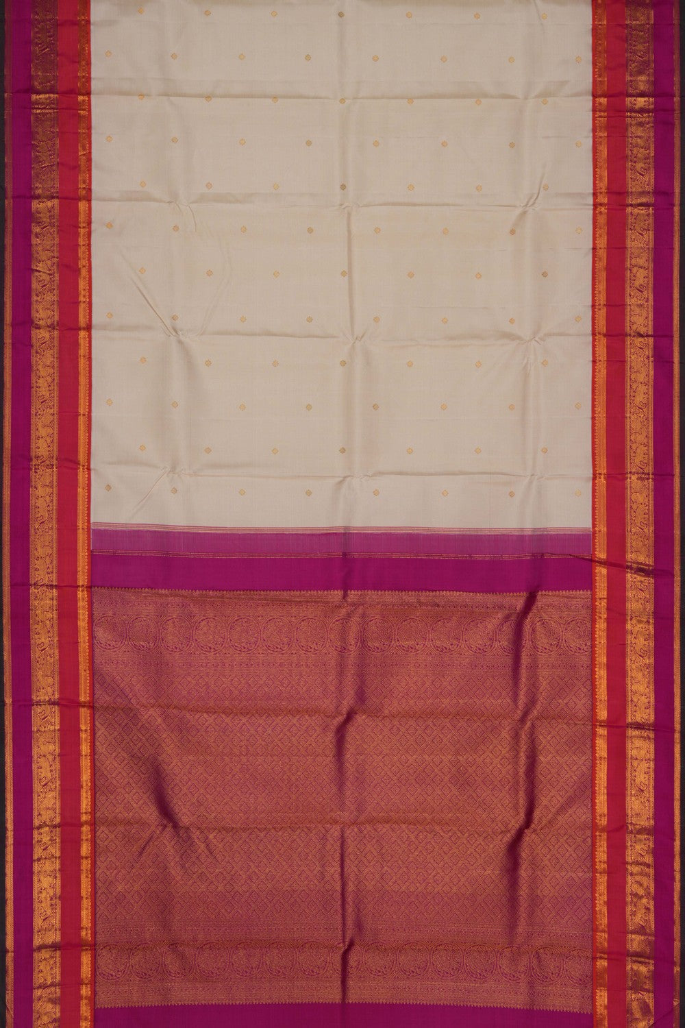 Image of Arani Silk Off-White Saree